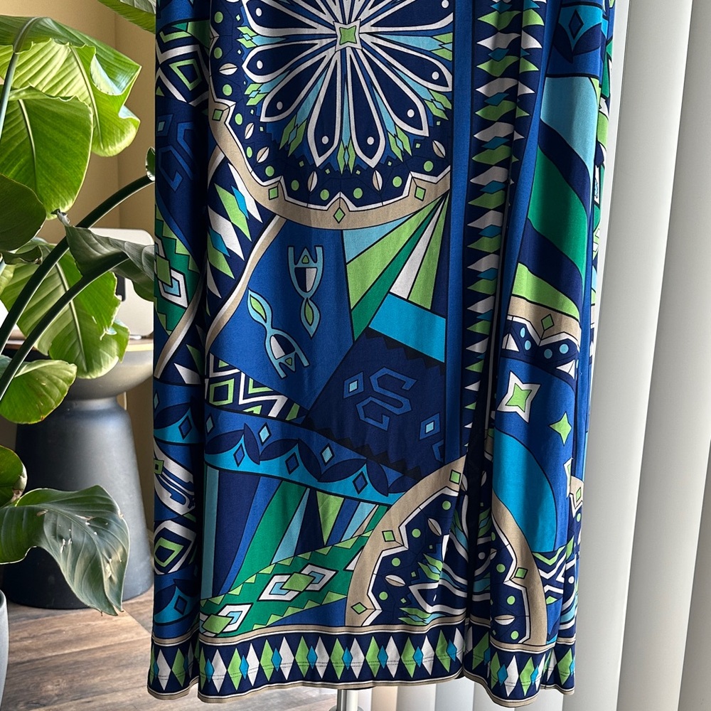 Chico's Vibrant Blue and Green Maxi Skirt - Picture 5 of 9